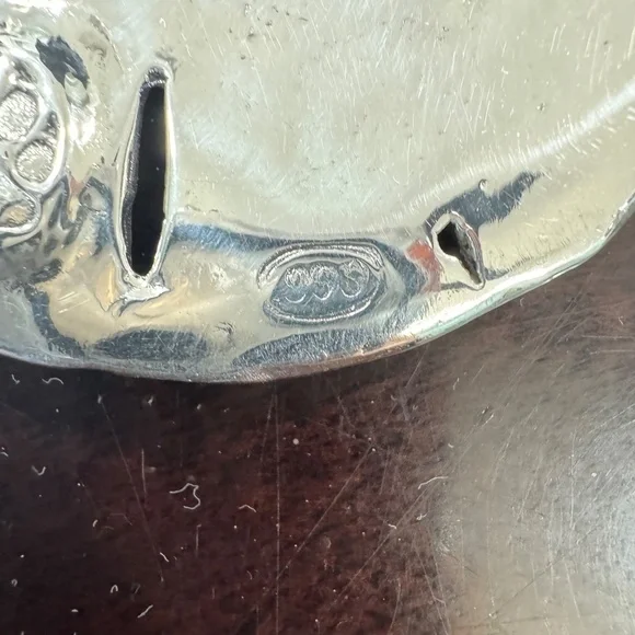 Sterling silver Sand Dollar Pendant W/ sterling silver choker slide necklace - Picture 3 of 4